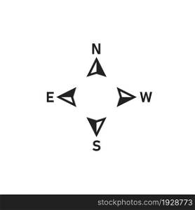 North arrow icon. Compas symbol. Map direction sign. North, south, west, east logo in vector flat style.