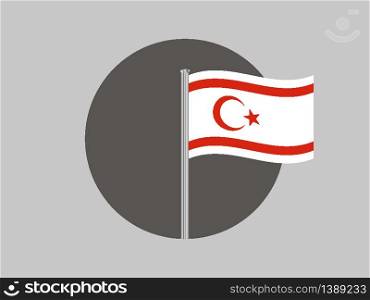 North Cyprus National flag. original color and proportion. Simply vector illustration background, from all world countries flag set for design, education, icon, icon, isolated object and symbol for data visualisation