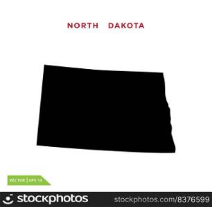 North Dakota map icon vector logo template
