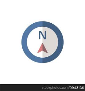 North direction. Flat color icon. Isolated weather vector illustration