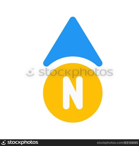 north direction, icon on isolated background