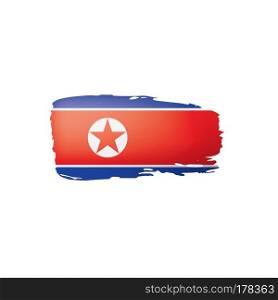 North Korea flag, vector illustration on a white background. North Korea flag, vector illustration on a white background.