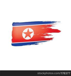 North Korea flag, vector illustration on a white background. North Korea flag, vector illustration on a white background.
