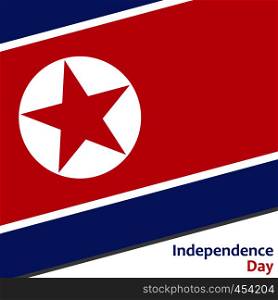 North Korea independence day with flag vector illustration for web. North Korea independence day