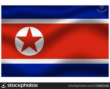 North Korea National flag. original color and proportion. Simply vector illustration background, from all world countries flag set for design, education, icon, icon, isolated object and symbol for data visualisation