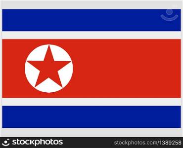 North Korea National flag. original color and proportion. Simply vector illustration background, from all world countries flag set for design, education, icon, icon, isolated object and symbol for data visualisation