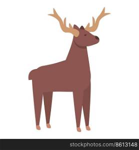 North moose icon cartoon vector. Alaska deer. Polar forest. North moose icon cartoon vector. Alaska deer