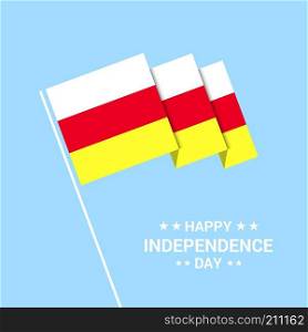 North Ossetia Independence day typographic design with flag vector