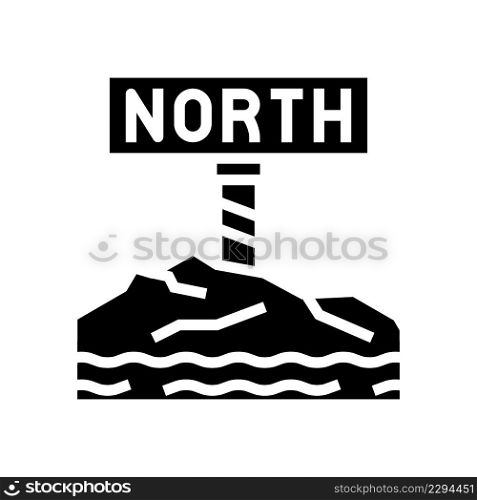 north pole glyph icon vector. north pole sign. isolated contour symbol black illustration. north pole glyph icon vector illustration