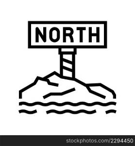 north pole line icon vector. north pole sign. isolated contour symbol black illustration. north pole line icon vector illustration