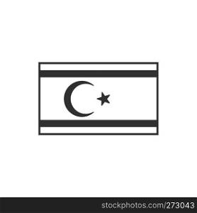 Northern Cyprus flag icon in black outline flat design. Independence day or National day holiday concept.