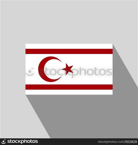 Northern Cyprus flag Long Shadow design vector