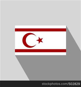 Northern Cyprus flag Long Shadow design vector