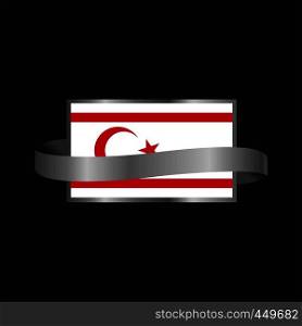 Northern Cyprus flag Ribbon banner design