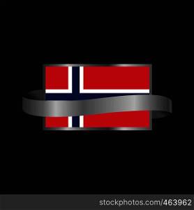 Norway flag Ribbon banner design