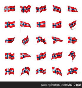 Norway flag, vector illustration. Norway flag, vector illustration on a white background