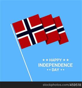 Norway Independence day typographic design with flag vector