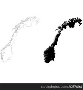Norway Map on white background. Outline Map of Norway sign. flat style.