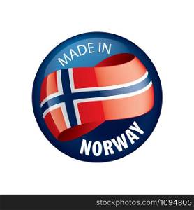Norway national flag, vector illustration on a white background. Norway flag, vector illustration on a white background