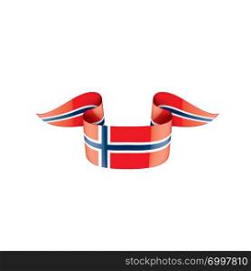 Norway national flag, vector illustration on a white background. Norway flag, vector illustration on a white background