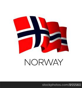 Norway vector flag. Waving flag of Norway. EPS 10. Oslo