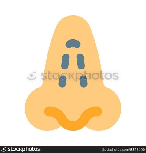 Nose fixing surgery with lining marks isolated on a white background