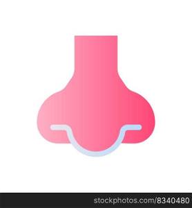 Nose flat gradient two-color ui icon. Sensory and respiratory system. Facial part of human body. Simple filled pictogram. GUI, UX design for mobile application. Vector isolated RGB illustration. Nose flat gradient two-color ui icon