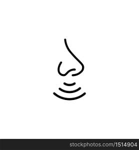Nose icon line. Smell sense symbol. Vector on isolated white background. Eps 10. Nose icon line. Smell sense symbol. Vector on isolated white background. Eps 10.