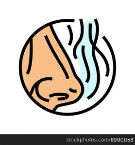 nose smell color icon vector. nose smell sign. isolated symbol illustration. nose smell color icon vector illustration