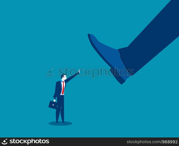 Not afraid of manager power. Concept business illustration. Vector metaphor business.