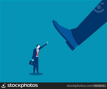 Not afraid of manager power. Concept business illustration. Vector metaphor business.