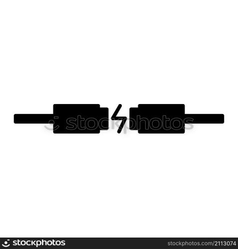 Not connect usb cables. Two signs. Power cord. Silhouette art. Technology background. Vector illustration. Stock image. EPS 10.. Not connect usb cables. Two signs. Power cord. Silhouette art. Technology background. Vector illustration. Stock image.