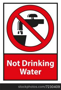 Not Drinking Water Symbol sign isolated on white background