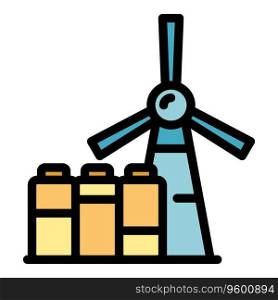 Not environmentally friendly wind turbine icon outline vector. Eco technology. Reuse electricity color flat. Not environmentally friendly wind turbine icon vector flat
