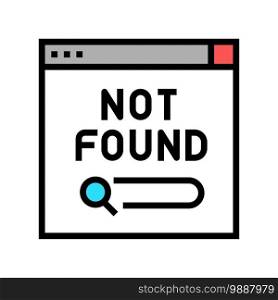 not found web page color icon vector. not found web page sign. isolated symbol illustration. not found web page color icon vector illustration