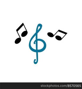 Not music icon vector logo design template flat style illustration