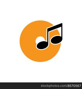 Not music icon vector logo design template flat style illustration