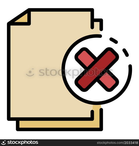Not secured documents icon. Outline not secured documents vector icon color flat isolated. Not secured documents icon color outline vector
