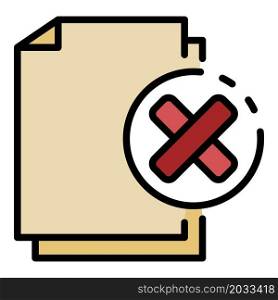 Not secured documents icon. Outline not secured documents vector icon color flat isolated. Not secured documents icon color outline vector