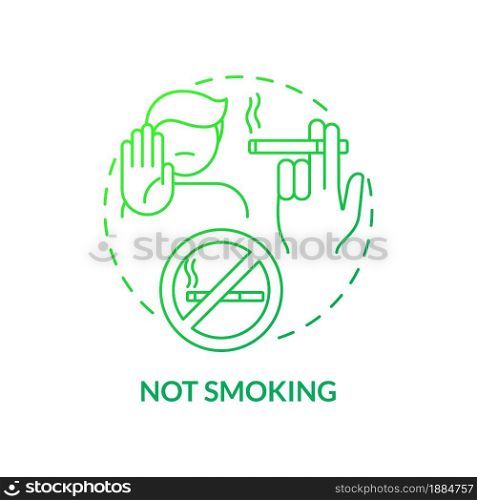 Not smoking concept icon. Hypertension prevention tip abstract idea thin line illustration. Prevent tobacco addiction. Stop craving nicotine. Smoking cessation. Vector isolated outline color drawing. Not smoking concept icon