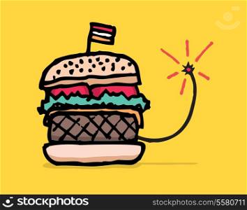 Not so healthy fast food / Bomb hamburger