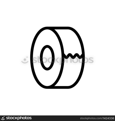 not started roll of adhesive tape icon vector. not started roll of adhesive tape sign. isolated contour symbol illustration. not started roll of adhesive tape icon vector outline illustration