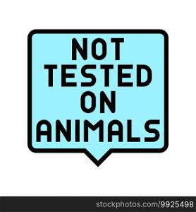 not tested on animals color icon vector. not tested on animals sign. isolated symbol illustration. not tested on animals color icon vector illustration