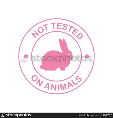 Not tested on animals. Cruelty free Pink banner. Vegan emblem. Packaging design. Natural product. Vector stock illustration. Not tested on animals. Cruelty free Pink banner. Vegan emblem. Packaging design. Natural product. Vector stock illustration.