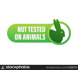 Not tested on animals. Cruelty free Pink banner. Vegan emblem. Packaging design. Natural product. Vector stock illustration. Not tested on animals. Cruelty free Pink banner. Vegan emblem. Packaging design. Natural product. Vector stock illustration.