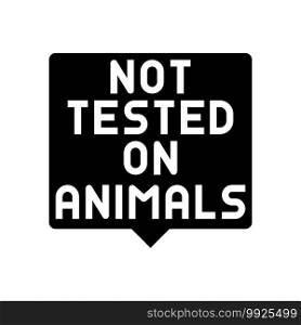 not tested on animals glyph icon vector. not tested on animals sign. isolated contour symbol black illustration. not tested on animals glyph icon vector illustration