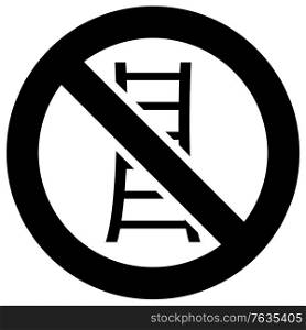 Not use ladders forbidden sign, modern round sticker
