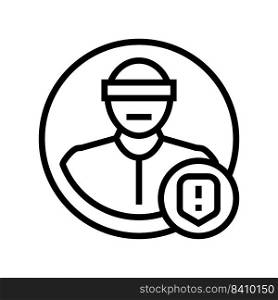 not verified profile line icon vector. not verified profile sign. isolated contour symbol black illustration. not verified profile line icon vector illustration