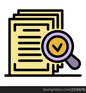 Notary approved document icon. Outline notary approved document vector icon color flat isolated. Notary approved document icon color outline vector