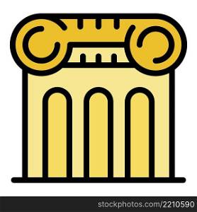 Notary column building icon. Outline notary column building vector icon color flat isolated. Notary column building icon color outline vector